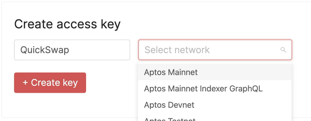 create Aptos mainnet api key