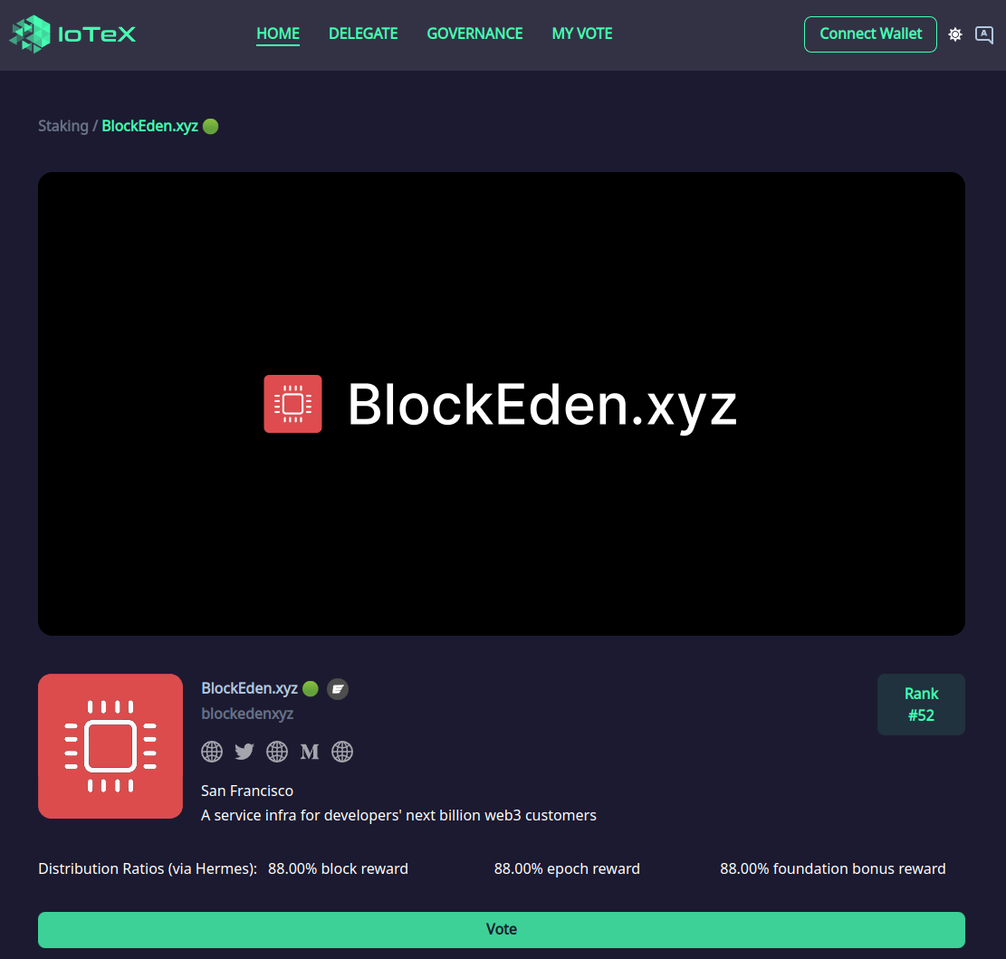 BlockEden.xyz joined IoTeX delegate program